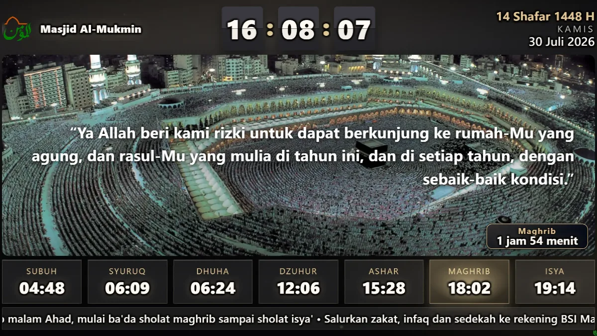 UZMA digunakan sebagai informasi digital masjid